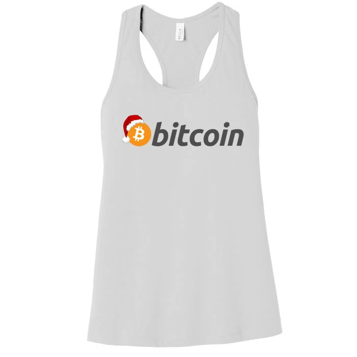 Bitcoin With Christmas Hat Funny Bitcoin With Santa Hat Funny Bitcoin Crypto Women's Racerback Tank