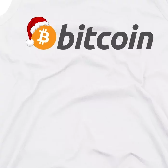 Bitcoin With Christmas Hat Funny Bitcoin With Santa Hat Funny Bitcoin Crypto Tank Top