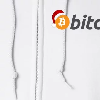 Bitcoin With Christmas Hat Funny Bitcoin With Santa Hat Funny Bitcoin Crypto Full Zip Hoodie