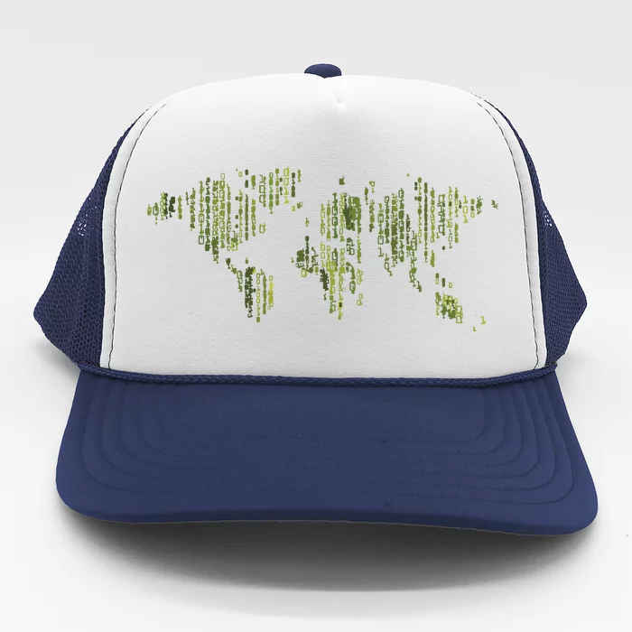 Binary World Computer Coding Programmer Trucker Hat