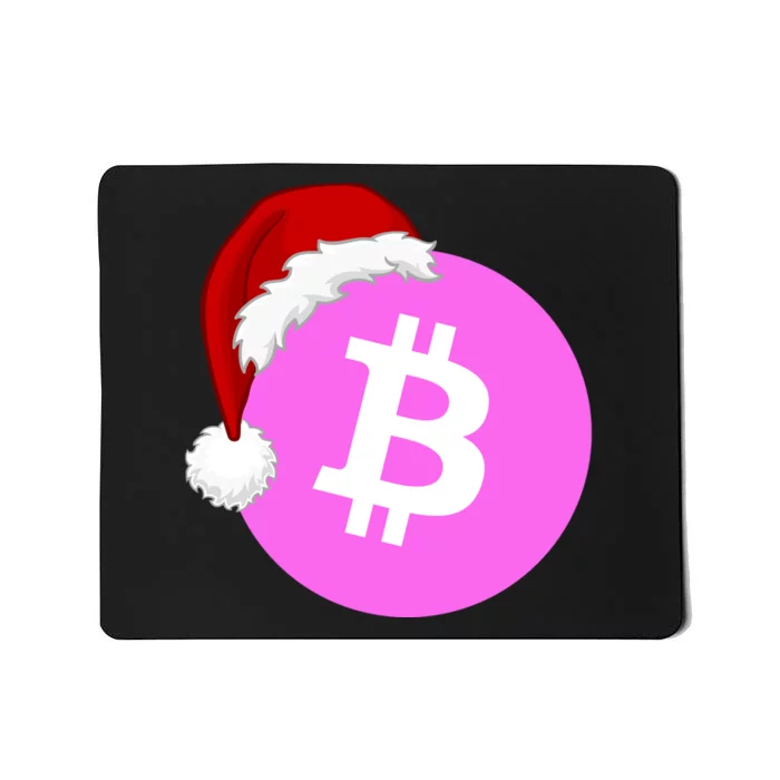 Bitcoin With Christmas Hat Funny Bitcoin Crypto Funny Bitcoin With Santa Hat Mousepad