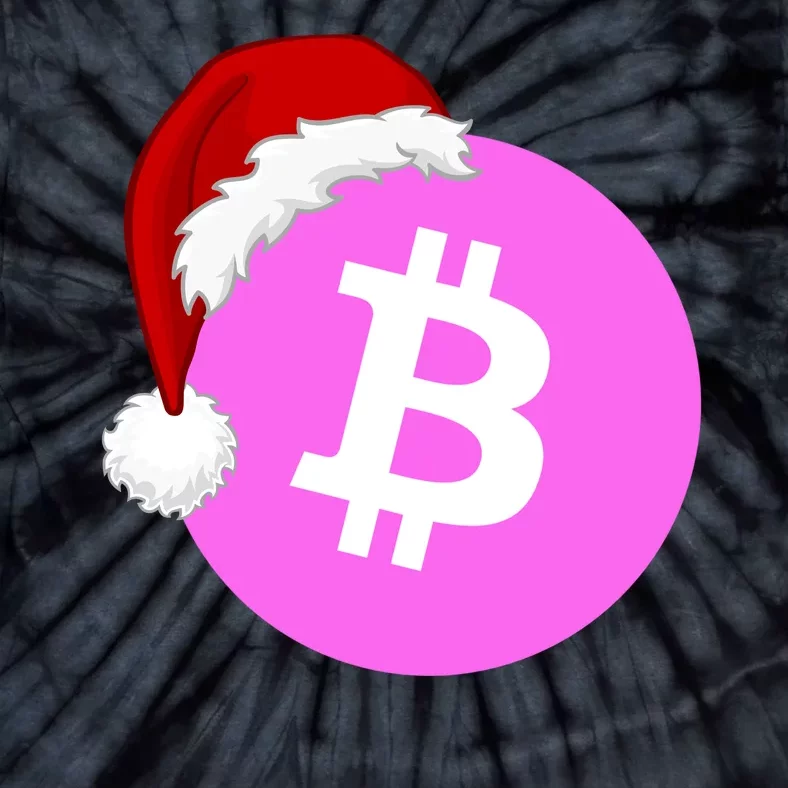 Bitcoin With Christmas Hat Funny Bitcoin Crypto Funny Bitcoin With Santa Hat Tie-Dye T-Shirt