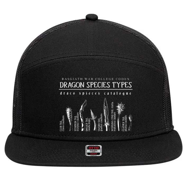 Basgiath War College Codex Gragon Species Types Draco 7 Panel Mesh Trucker Snapback Hat