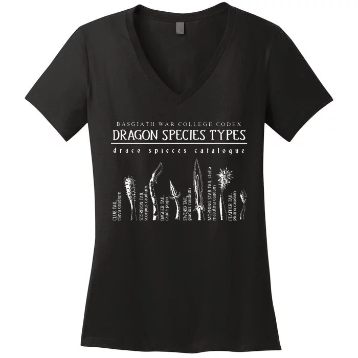 Basgiath War College Codex Gragon Species Types Draco Women's V-Neck T-Shirt