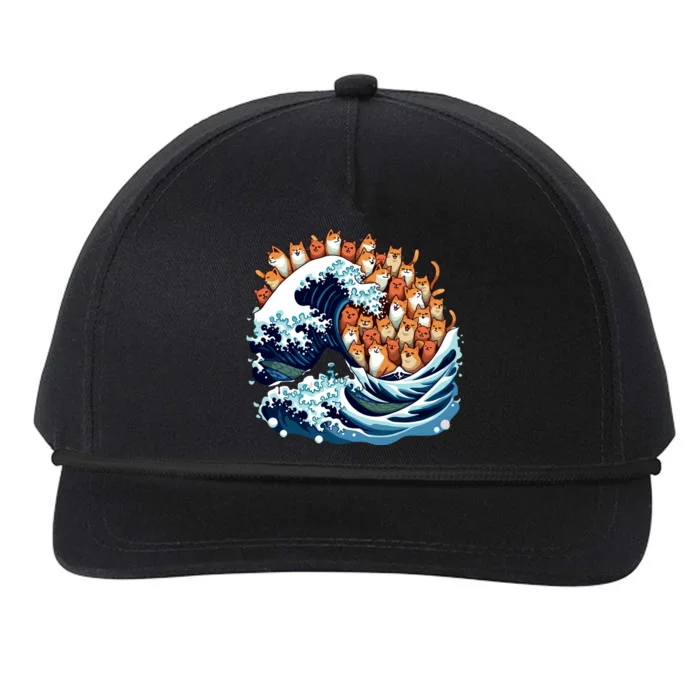 Blue Wave Cat For Kamala Harris Snapback Five-Panel Rope Hat