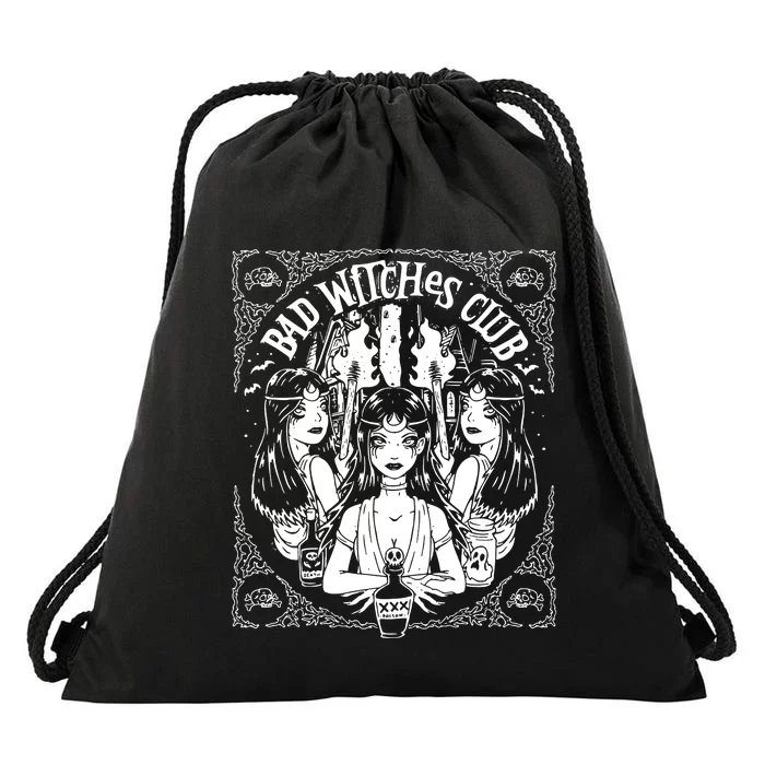 Bad Witches Club Horror Drawstring Bag