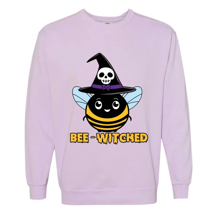 Bee Witched Cute Halloween Bee Wearing Witches Hat Bewitched Garment-Dyed Sweatshirt