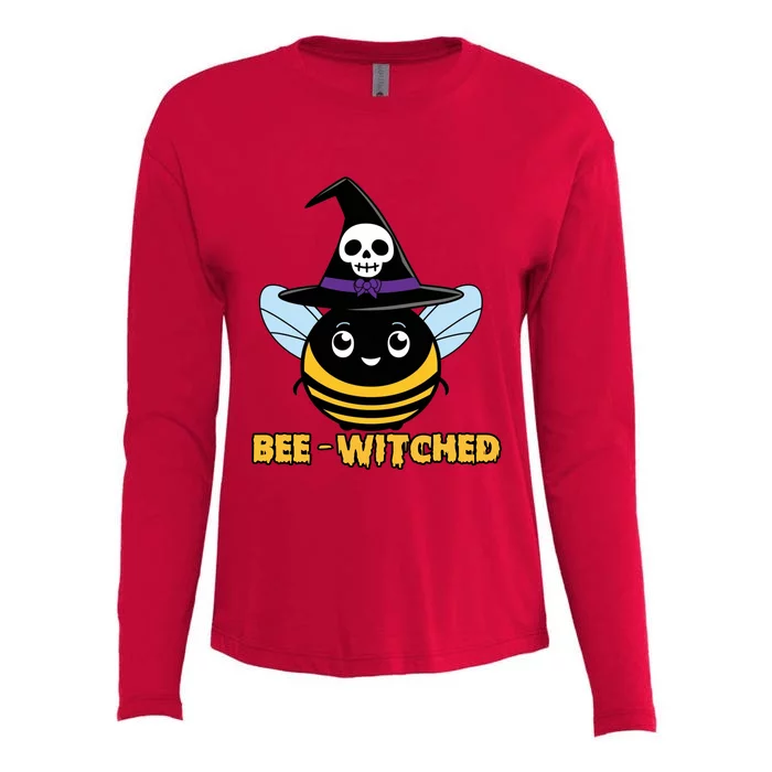 Bee Witched Cute Halloween Bee Wearing Witches Hat Bewitched Womens Cotton Relaxed Long Sleeve T-Shirt