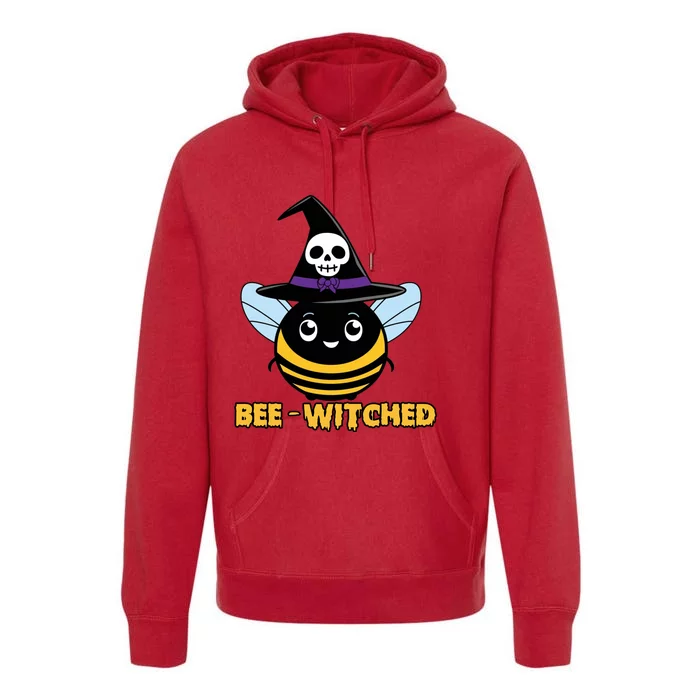 Bee Witched Cute Halloween Bee Wearing Witches Hat Bewitched Premium Hoodie