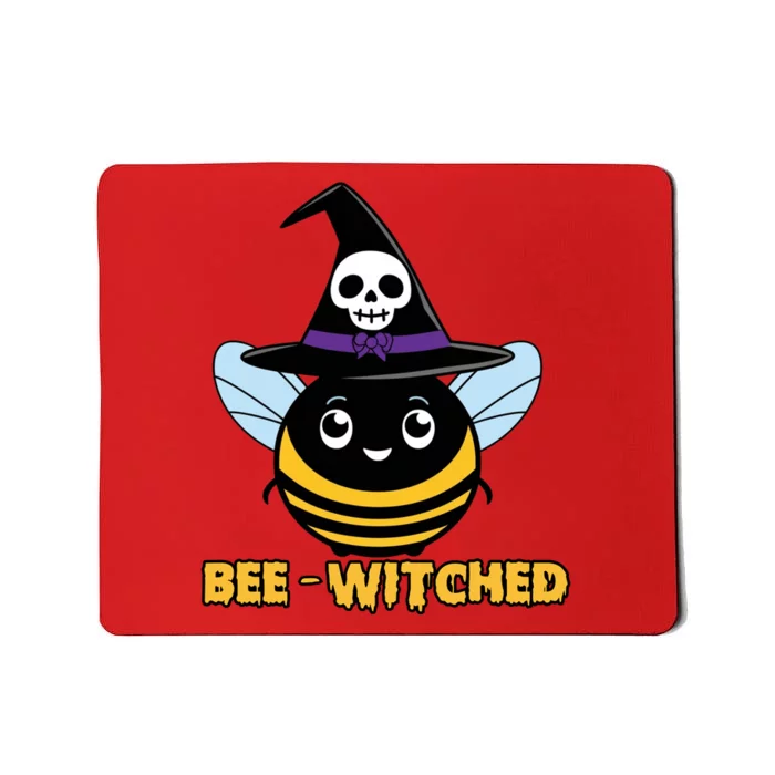 Bee Witched Cute Halloween Bee Wearing Witches Hat Bewitched Mousepad