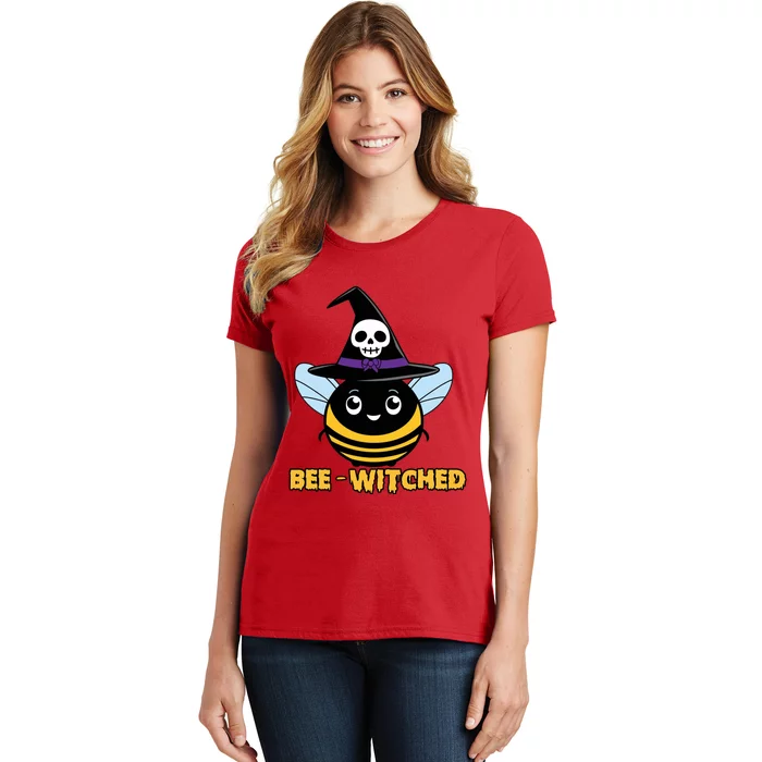 Bee Witched Cute Halloween Bee Wearing Witches Hat Bewitched Women's T-Shirt