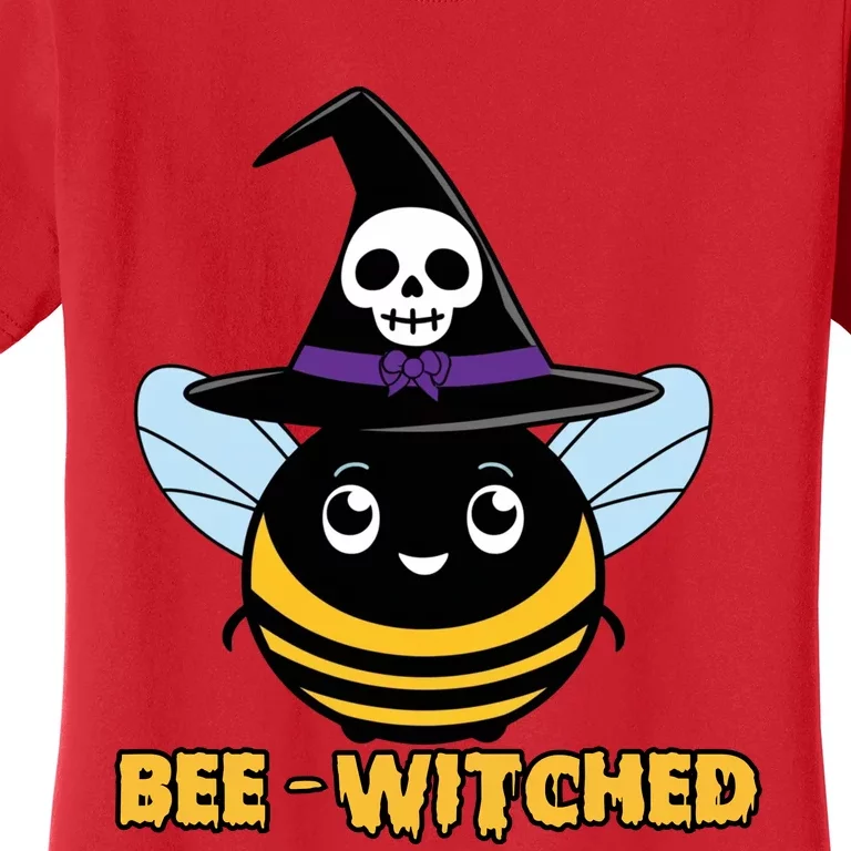 Bee Witched Cute Halloween Bee Wearing Witches Hat Bewitched Women's T-Shirt