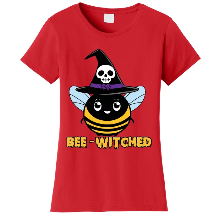 Bee Witched Cute Halloween Bee Wearing Witches Hat Bewitched Women's T-Shirt