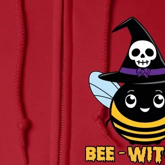 Bee Witched Cute Halloween Bee Wearing Witches Hat Bewitched Full Zip Hoodie