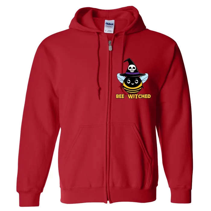 Bee Witched Cute Halloween Bee Wearing Witches Hat Bewitched Full Zip Hoodie