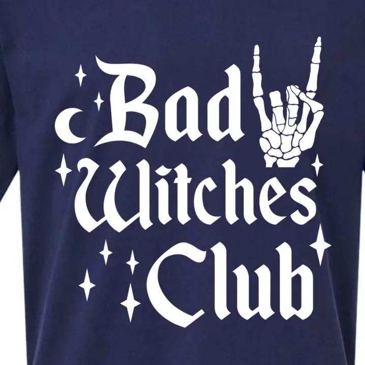 Bad Witches Club Funny Witchy Halloween Costume Wiccan Gift Sueded Cloud Jersey T-Shirt