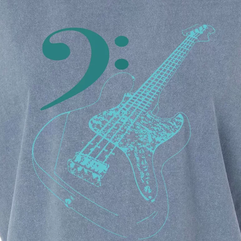 Bass With Clef Neon For Bassists Bass Player Garment-Dyed Women's Muscle Tee