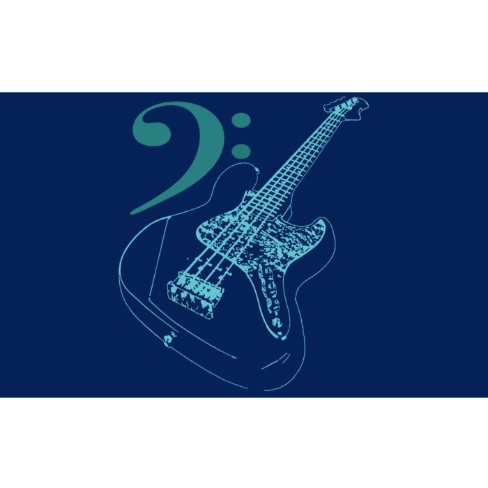 Bass With Clef Neon For Bassists Bass Player Bumper Sticker