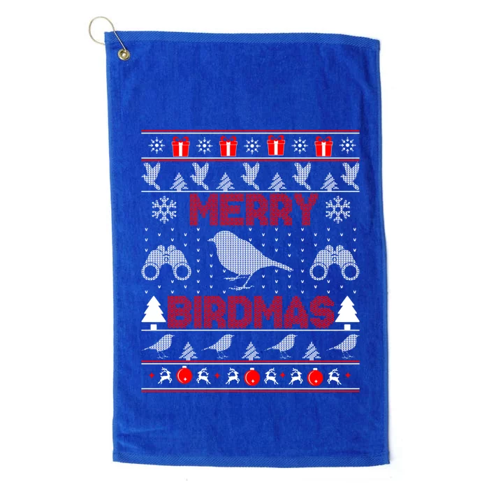 Bird Watching Christmas Birding Merry Birdmas Ugly Sweater Gift Platinum Collection Golf Towel