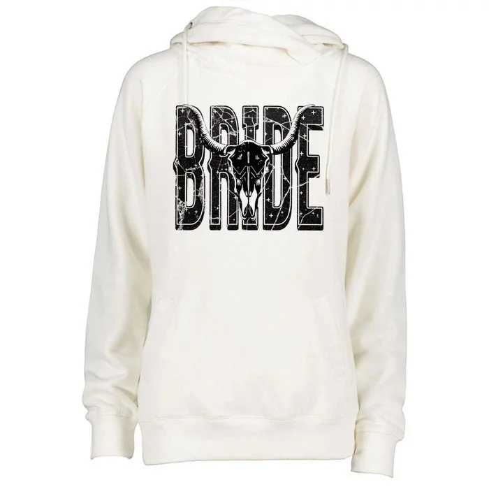 Bride Western Country Cowgirl Nashville Bachelorette Party Womens Funnel Neck Pullover Hood