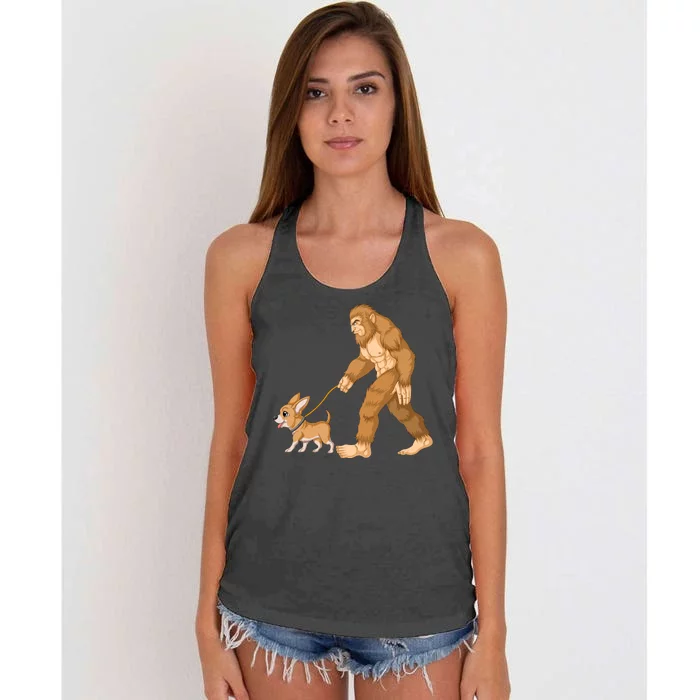 Bigfoot Walk Chihuahua Women's Knotted Racerback Tank