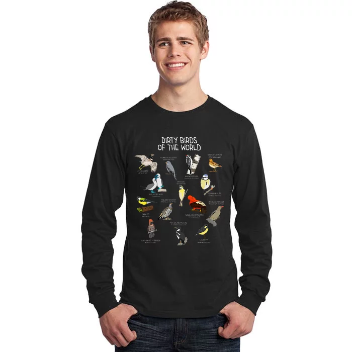 Bird Watching Dirty Birds Of The World Funny Birding Tall Long Sleeve T-Shirt