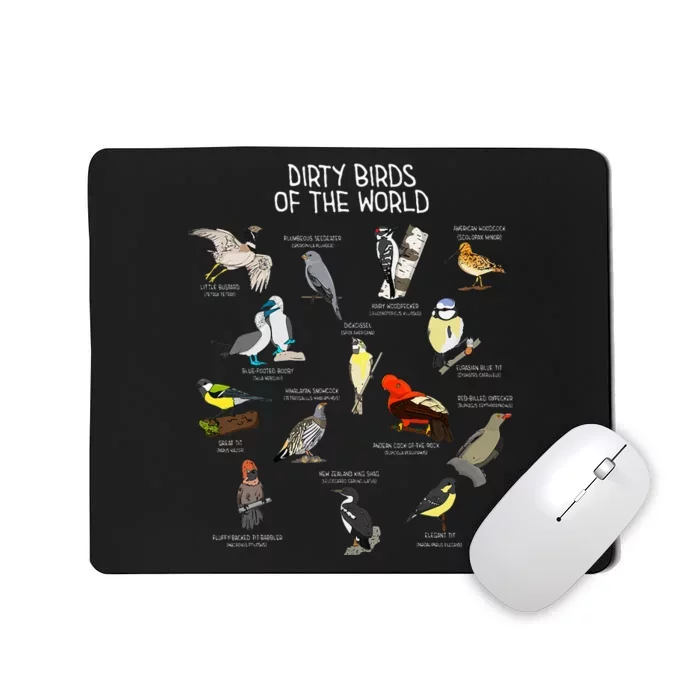 Bird Watching Dirty Birds Of The World Funny Birding Mousepad