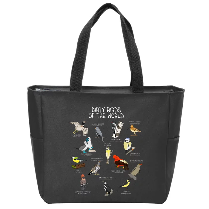 Bird Watching Dirty Birds Of The World Funny Birding Zip Tote Bag