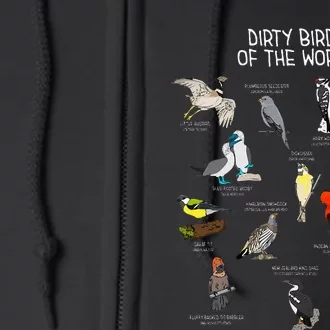 Bird Watching Dirty Birds Of The World Funny Birding Full Zip Hoodie