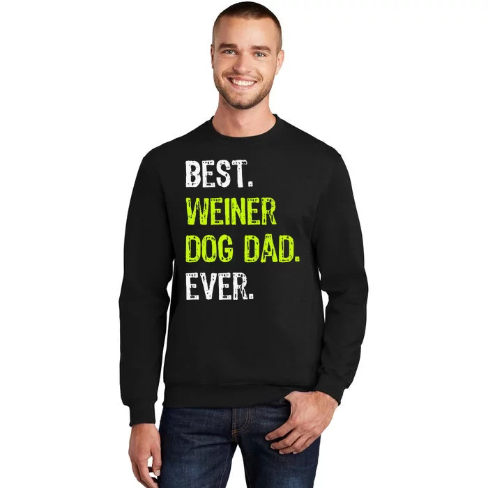 Best WEINER DOG DAD Ever Fathers Day Dachshund Tall Sweatshirt