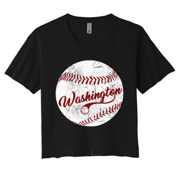 Baseball Washington Dc Team Love Baseball National Pastime Women's Crop Top Tee