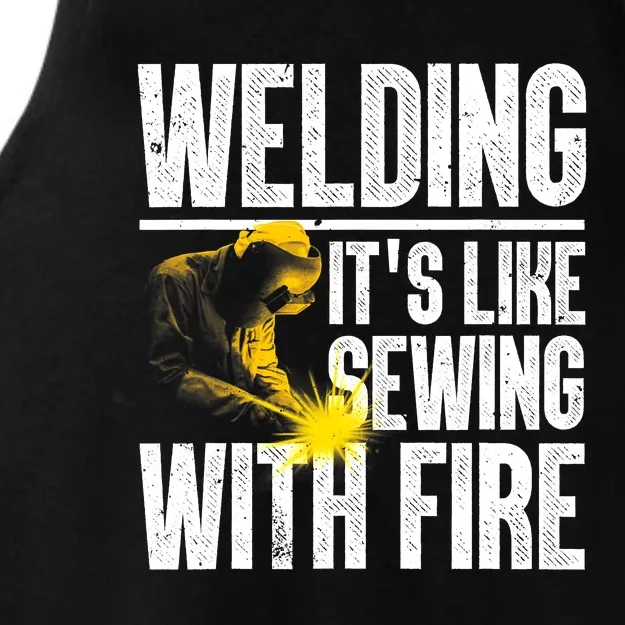 Best Welding Design Welder Welding Metal Weld Ladies Tri-Blend Wicking Tank