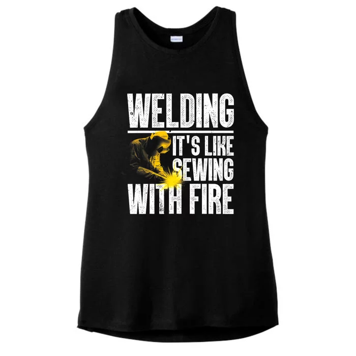 Best Welding Design Welder Welding Metal Weld Ladies Tri-Blend Wicking Tank