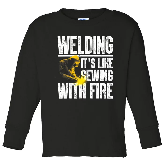 Best Welding Design Welder Welding Metal Weld Toddler Long Sleeve Shirt