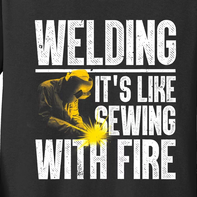 Best Welding Design Welder Welding Metal Weld Kids Long Sleeve Shirt