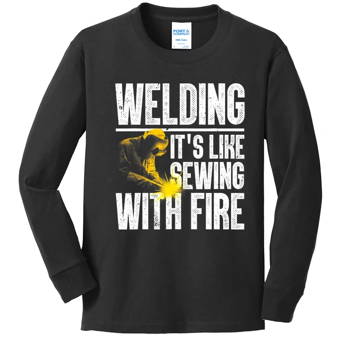 Best Welding Design Welder Welding Metal Weld Kids Long Sleeve Shirt