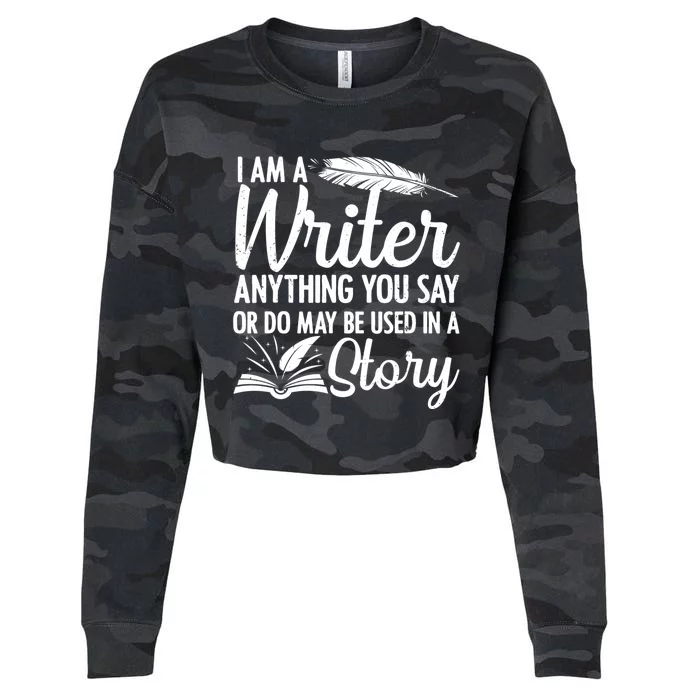 Best Writer Design For Women Writer Writing Story Author Cropped Pullover Crew