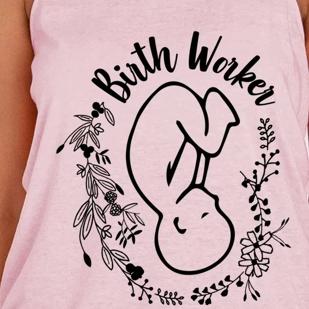 Birth Worker Doula Midwife Childbirth Educator Birth Coach Gift Women's Knotted Racerback Tank