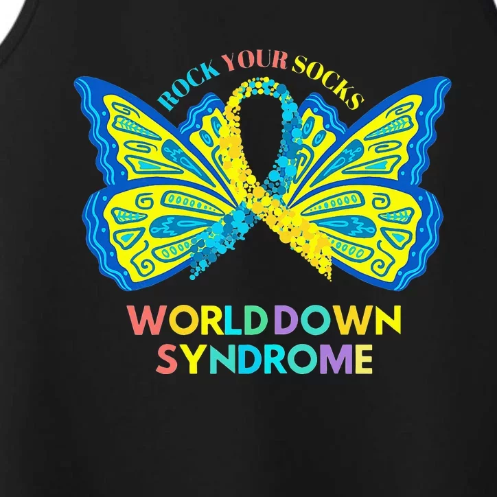 Butterfly World Down Syndrome Day Rock Your Socks Awareness Performance Tank