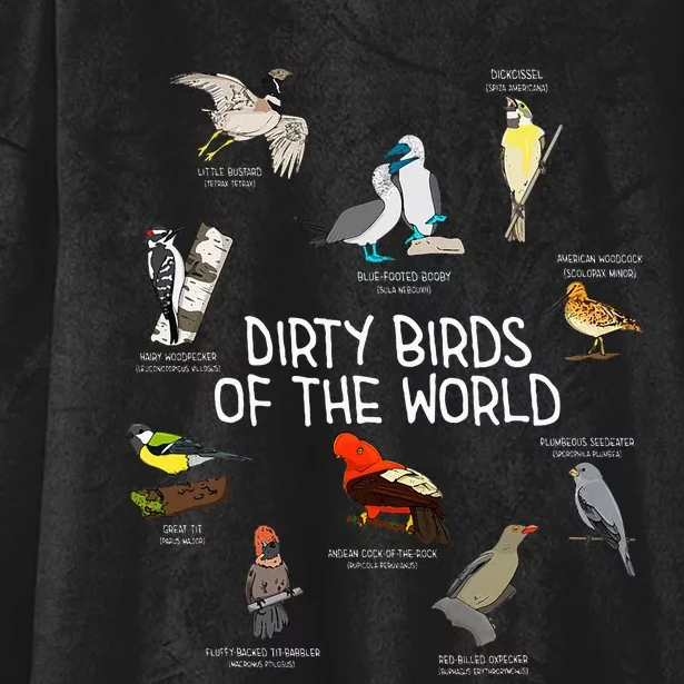 Bird Watching Dirty Birds Of The World Funny Birding Hooded Wearable Blanket