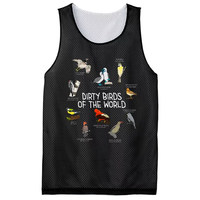 Bird Watching Dirty Birds Of The World Funny Birding Mesh Reversible Basketball Jersey Tank