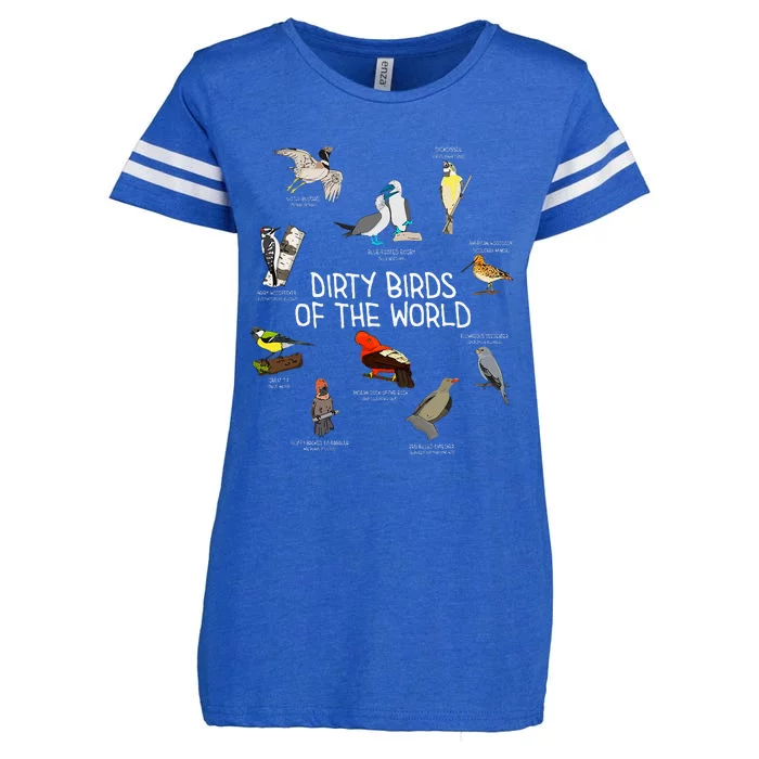 Bird Watching Dirty Birds Of The World Funny Birding Enza Ladies Jersey Football T-Shirt