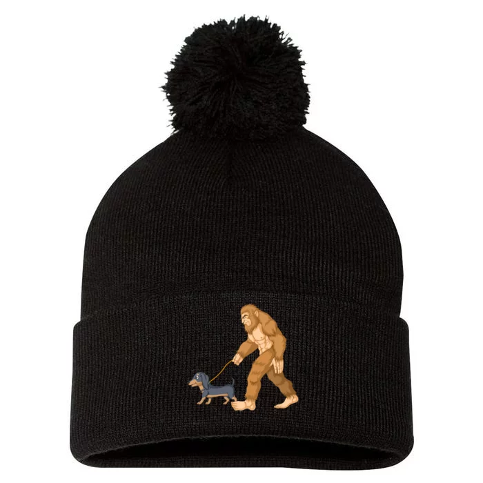 Bigfoot Walk Dachshund Pom Pom 12in Knit Beanie