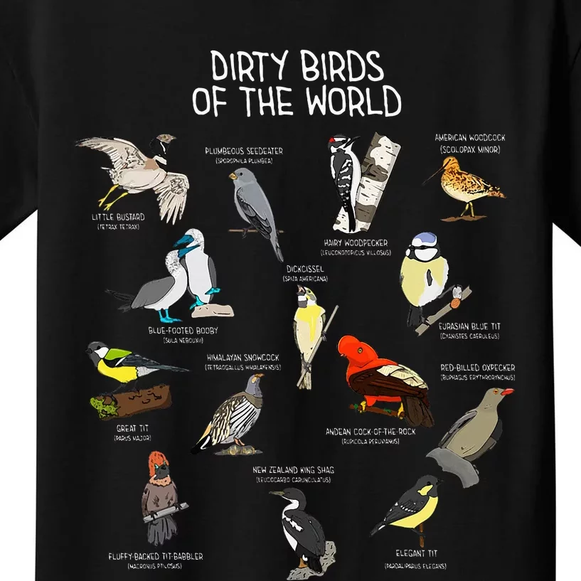 Bird Watching Dirty Birds Of The World Kids T-Shirt