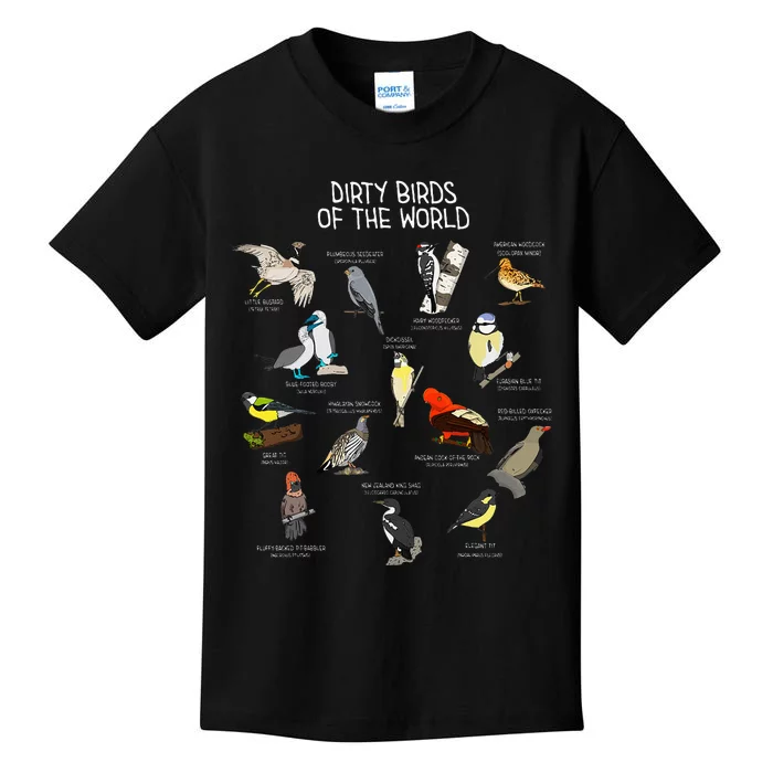 Bird Watching Dirty Birds Of The World Kids T-Shirt