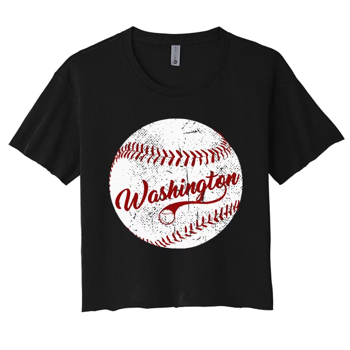 Baseball Washington Dc Team Love Baseball National Pastime Women's Crop Top Tee