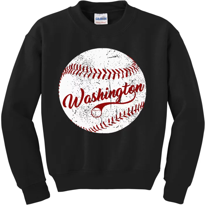 Baseball Washington Dc Team Love Baseball National Pastime Kids Sweatshirt