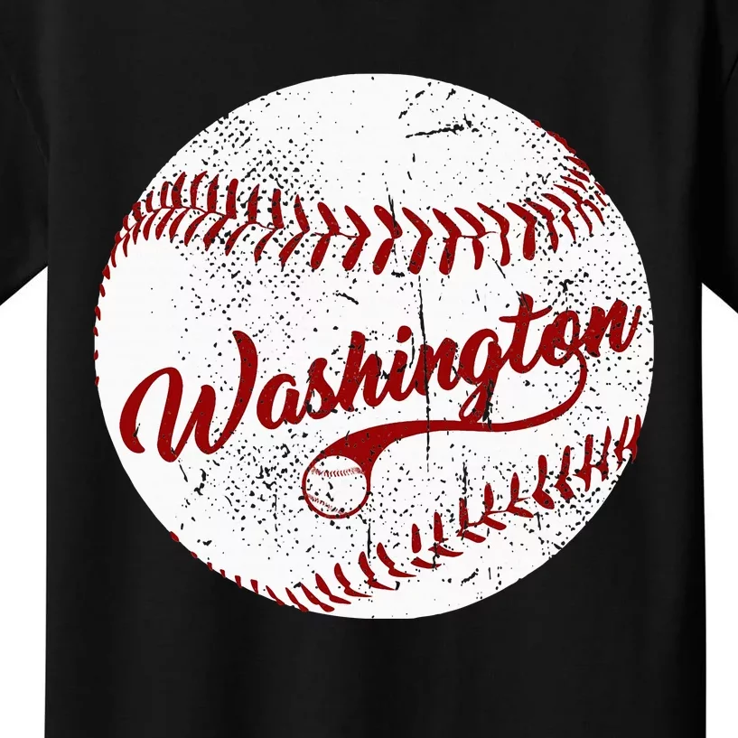 Baseball Washington Dc Team Love Baseball National Pastime Kids T-Shirt