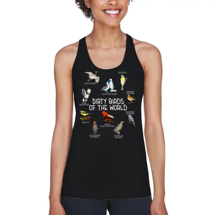 Bird Watching Dirty Birds Of The World Funny Birding Women's Racerback Tank