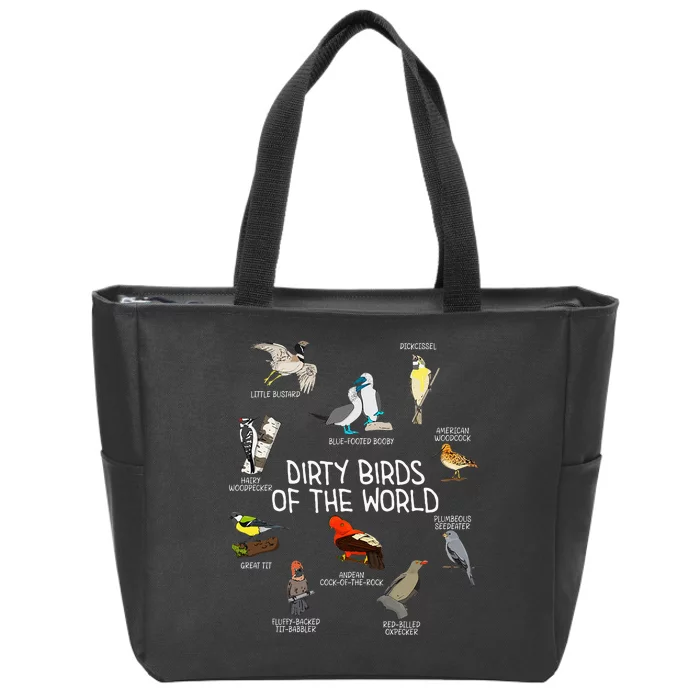 Bird Watching Dirty Birds Of The World Funny Birding Zip Tote Bag